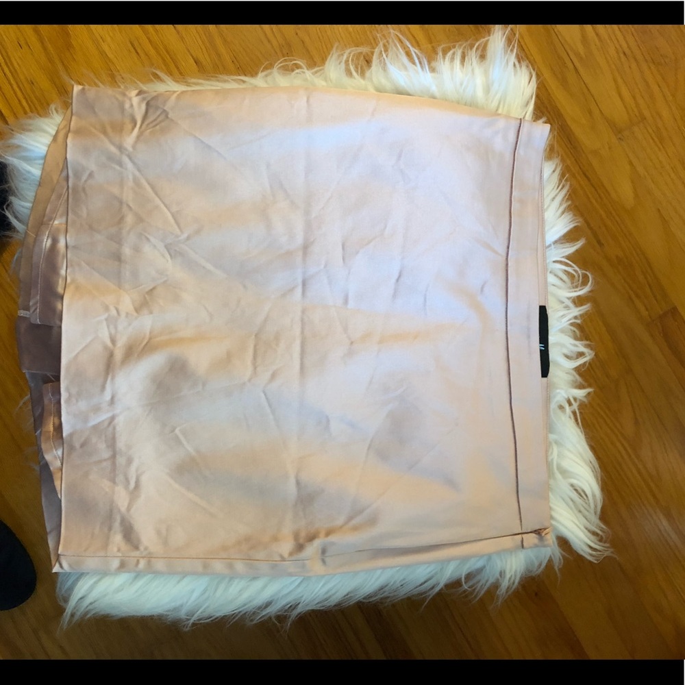 Satin high low lined mini skirt